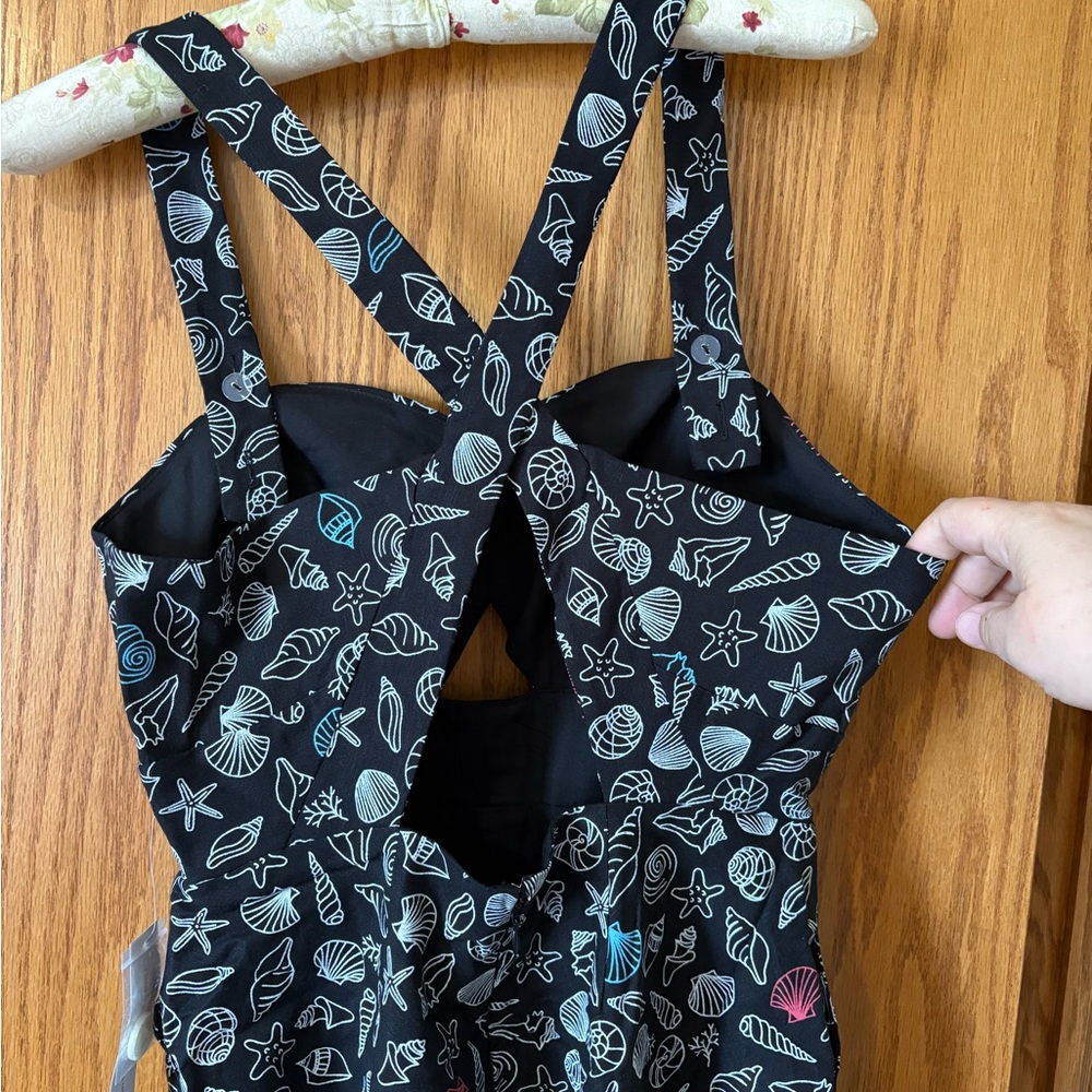 ModCloth Black Nautical Shell Print Midi Dress - Picture 6 of 12